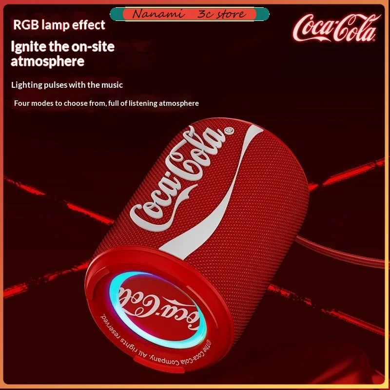 New Coke-Cola Collaboration Bluetooth Audio Bluetooth 5.4 RGB Lighting Voice Activation Card Slot Portable Bluetooth Speaker