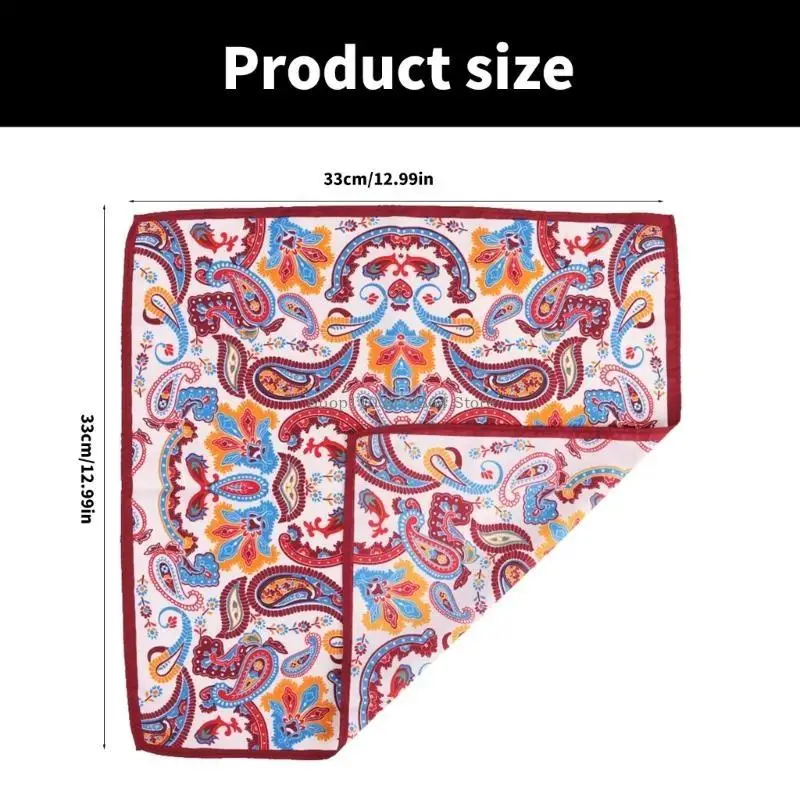 Pocket Square Floral Handkerchief for Various Occasion Celebration Party