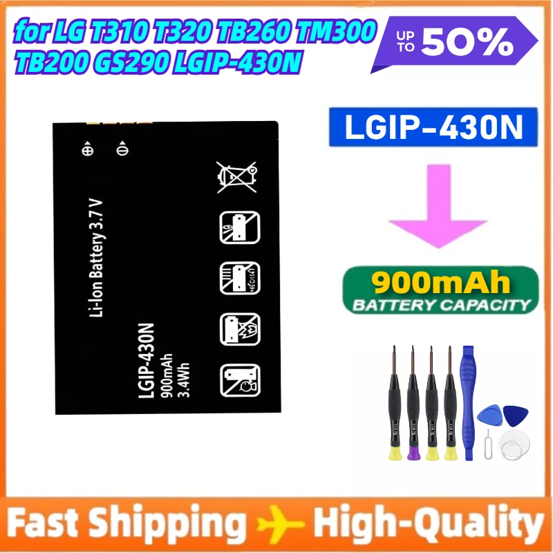 

IP-430N 3.7V 900mAh Replacemeny Battery For LG Cookie Fresh GS290 GW300 LX290 LX370 LGIP MT375 GM360 430N