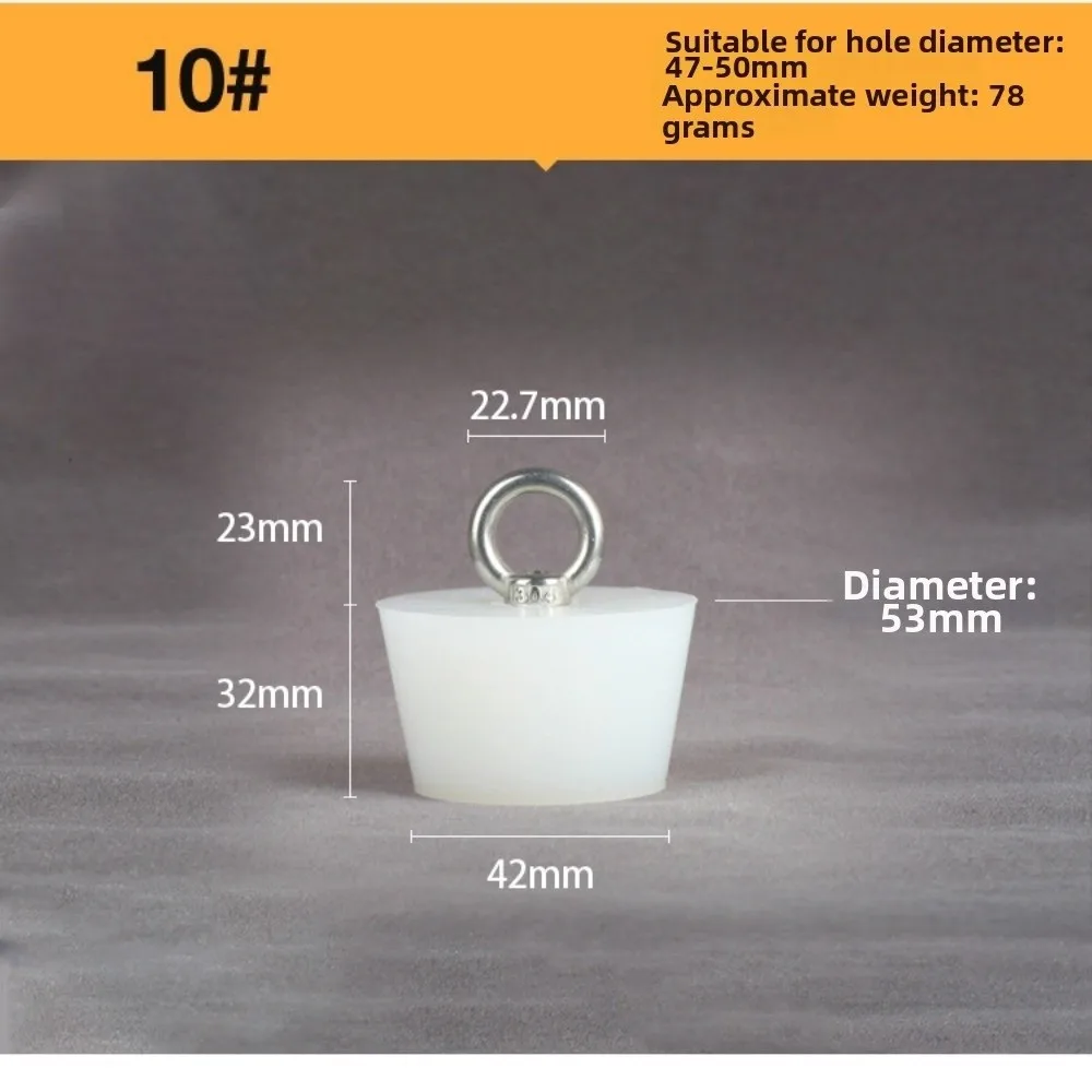 Tapered Silicone Rubber Stopper Waterproof with Steel D Ring Conical Silicone Stopper Universal Solid Sealing Plug Bung