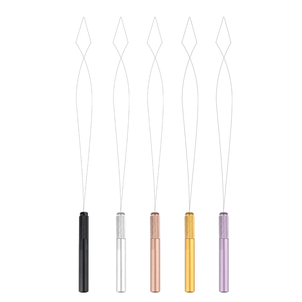Lanshii Extra Long Hair Extension Loop Tool – Micro & Nano Bead Threader for I Tip Extensions, Professional Salon Use