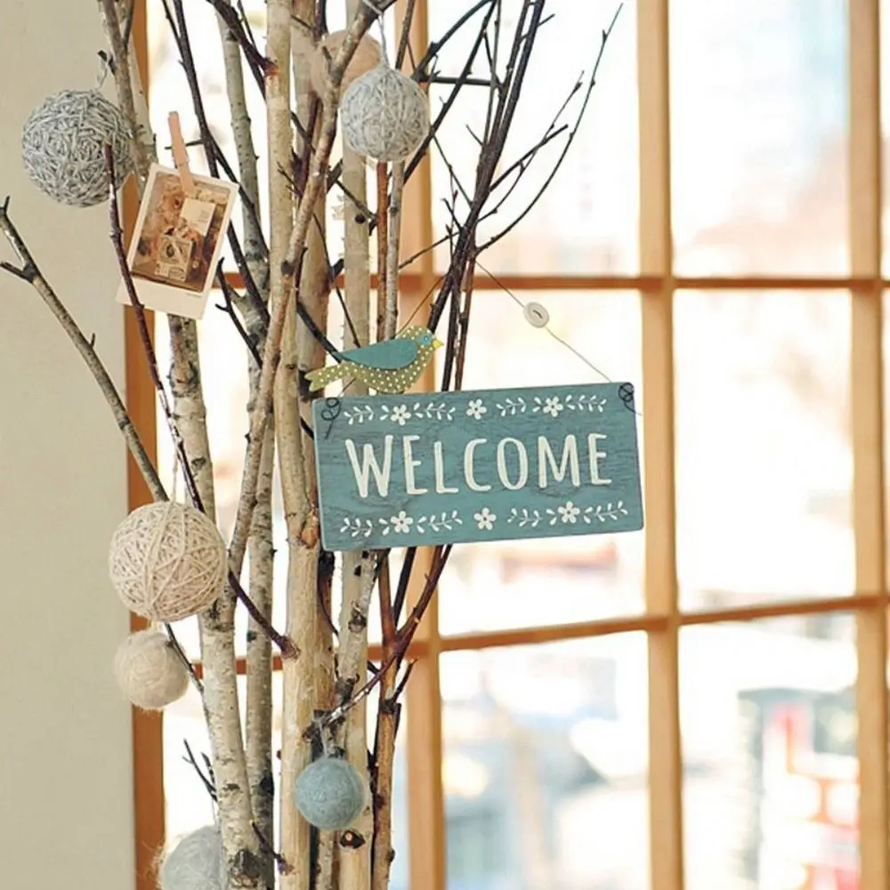 

Wooden Doorplate Decoration Hanging Double-sided Retro Wall Hanging Exquisite Cute Wall Decoration Pendant Guardrail