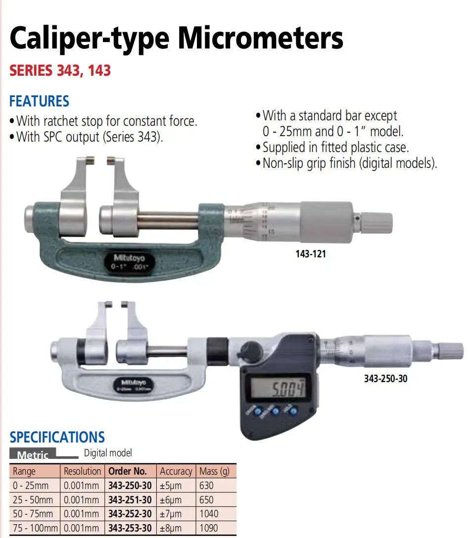 2025 Original Mitutoyo 343-252-30 OMP-75MX measuring range 50-75mm digital Caliper-type Micrometer