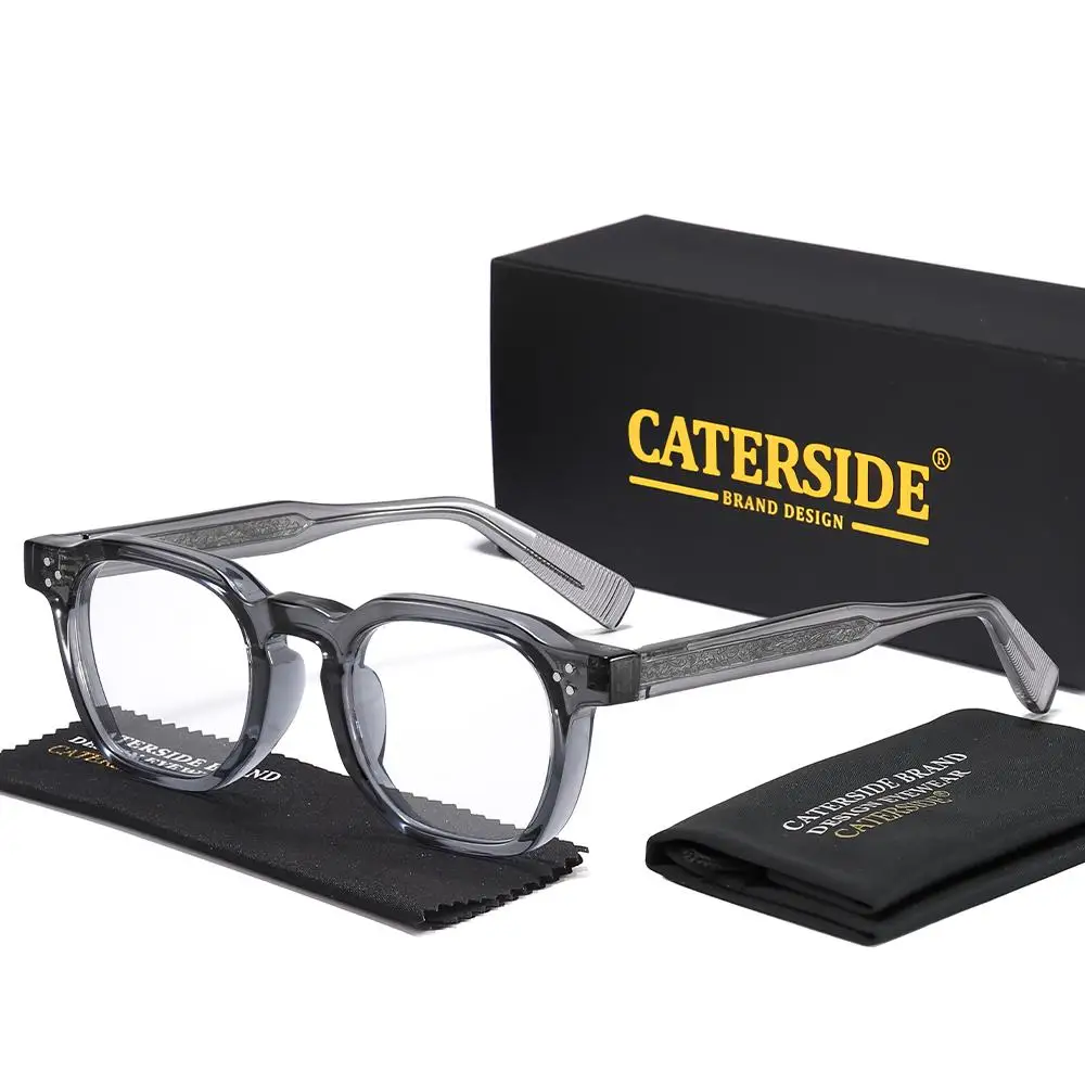 CATERSIDE Modische Herren-Quadratbrille mit Blaulichtfilter Federscharnier-Brillengestell Damen-Computer-Lesebrille Schutzbrille – Detail 12