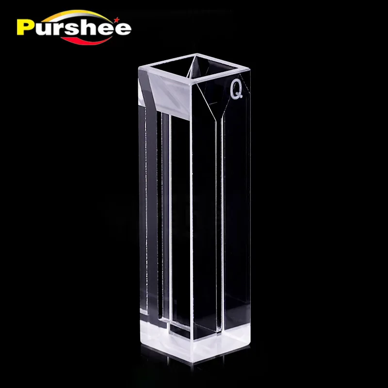 1pcs Micro quartz fluorescence cuvette with lid(350ul)