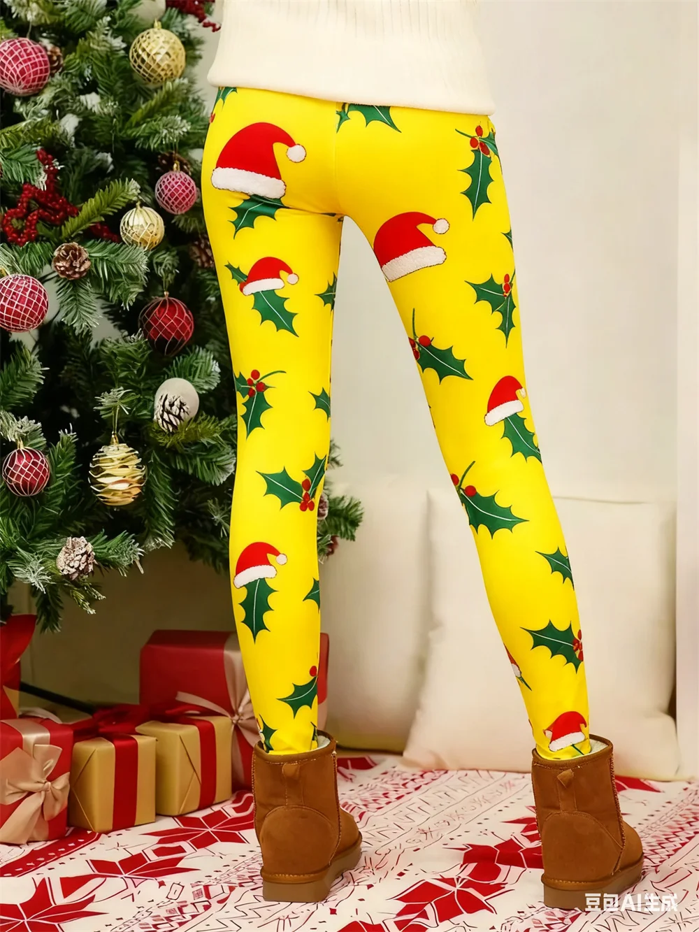 طماق المرأة ثلاثية الأبعاد نمط عيد الميلاد طباعة المرأة عالية الخصر السراويل الضيقة مرونة ممارسة اليوغا السراويل الرياضية الملابس النسائية #2