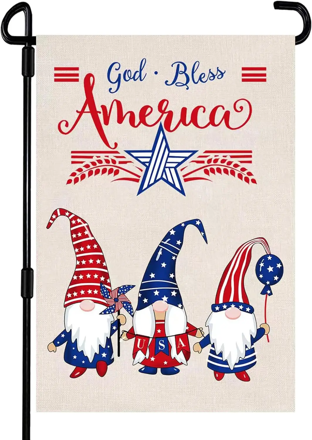 

Happy Day Flag,12.5 x 18 Inch Day Garden Flag Double Sided Printing 2 Layer Burlap Memorial Day Flags