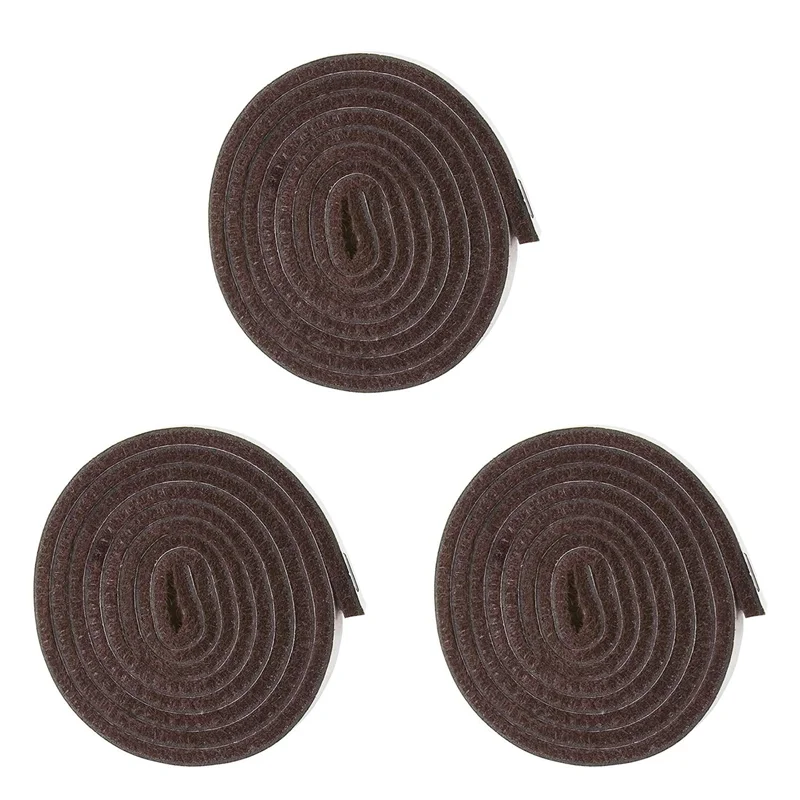 Rolo de tira de feltro resistente autoadesivo YWDZ-3X para superfícies duras (1/2 polegadas x 60 polegadas), marrom