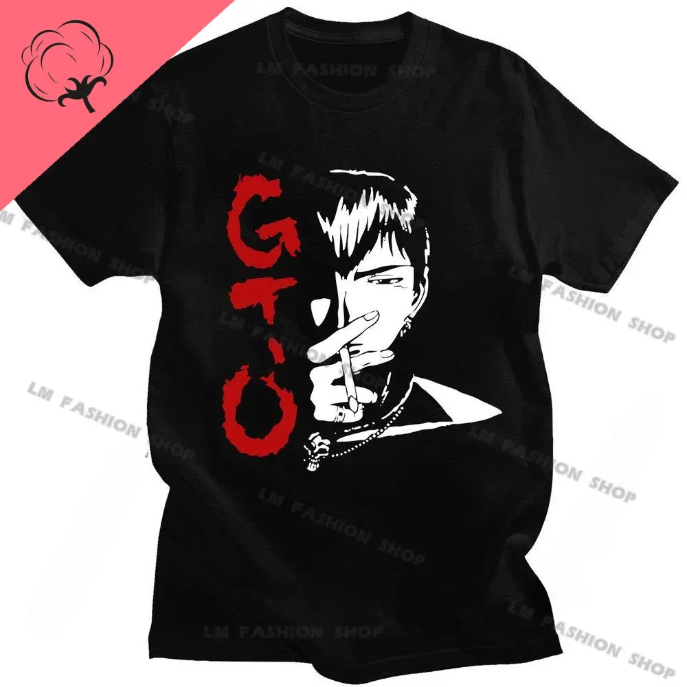 Harajuku Funny Anime Great Teacher Onizuka T Shirt Men Gto Manga Tshirt O-Neck  Tee Top Japan Eikichi T-Shirt Cotton Tees