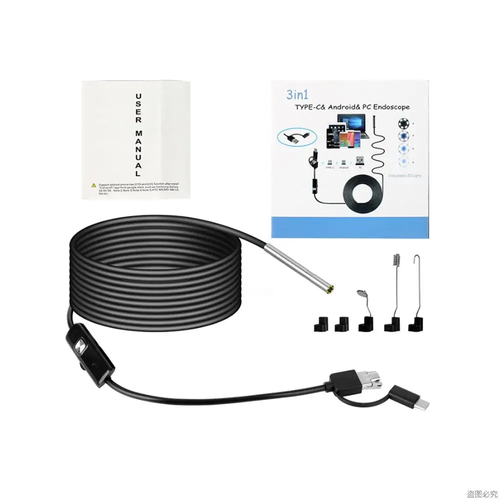 

Thin Camera IP67 Waterproof 5.5mm 5.0MP UHD WIFI USB CMOS Hotspot Endoscope for Android Ios HardCable 2M Inspection