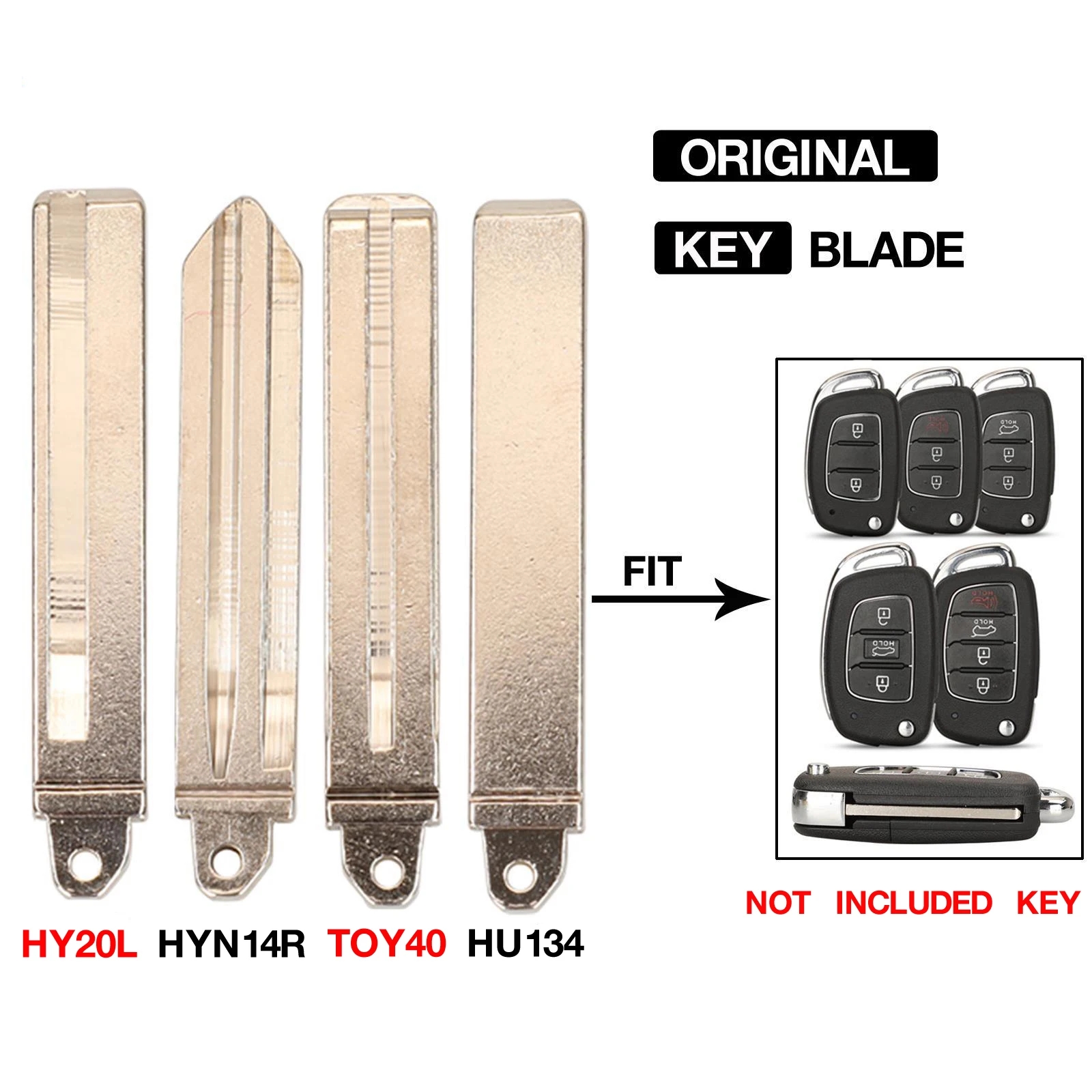 jingyuqin HY20L/HYN14R/TOY40/HU134 Blade For Hyundai Tucson Sonata Elantra Mistra Solaris Accent Santa Fe Flip Remote Key Blade