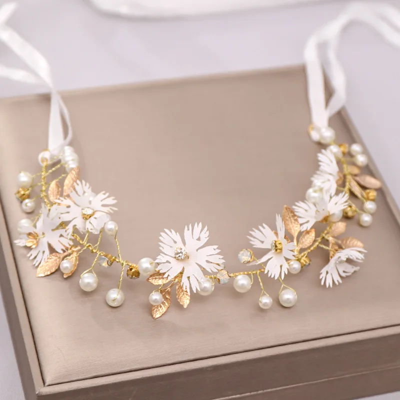 

Bridal Accessories Leaf Hairband Hand-woven Flowers Headdress Children's Performance Accessories