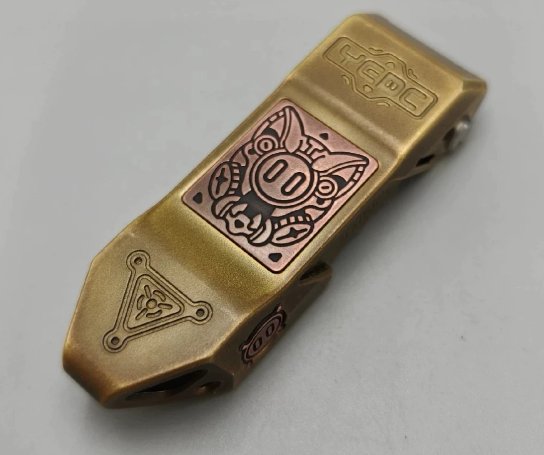 Used EDC Yedc razor brass fidget slider Decompression toys
