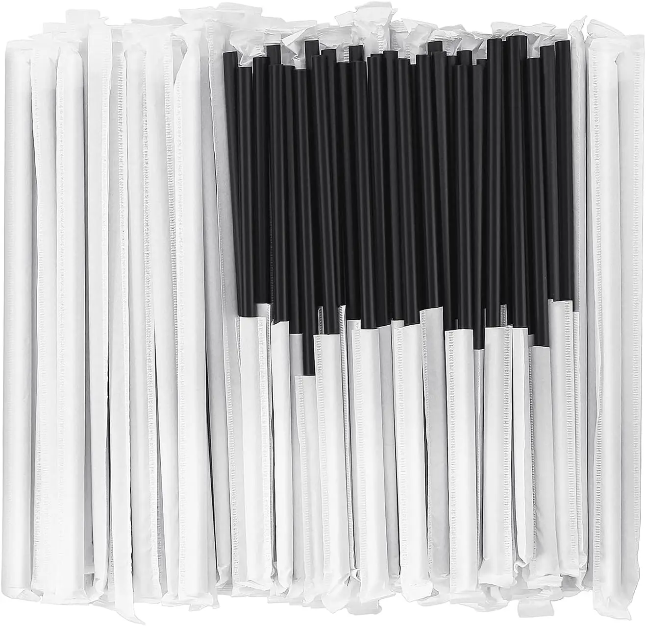

100 Biodegradable PLA Straws, Individually Wrapped, 8.25" Long for Eco-Friendly Use