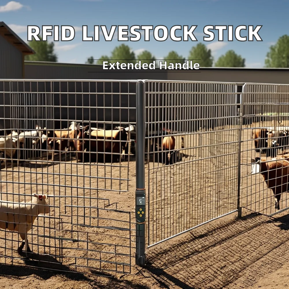 Lector de tarjetas de Control de acceso de palo largo con acabado ABS de frecuencia RFID 134,2 kHz opcional para el seguimiento de animales de gestión de ganado