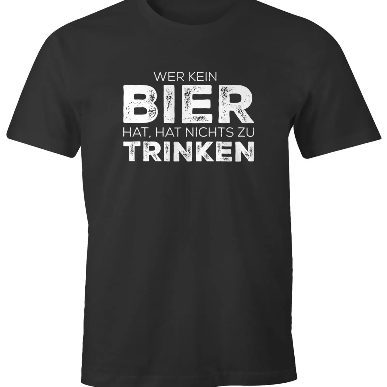 Camiseta para hombre MoonWorks, divertida, con slogan alemán 'No hay cerveza', para beber cerveza, informal, para fiesta, estilo vintage, ligeramente desgastada