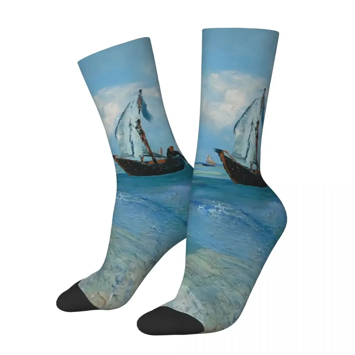 Van Gogh Socks Winter ship Stockings Gothic Adults Men High Quality Socks Pattern Outdoor Non Slip Socks