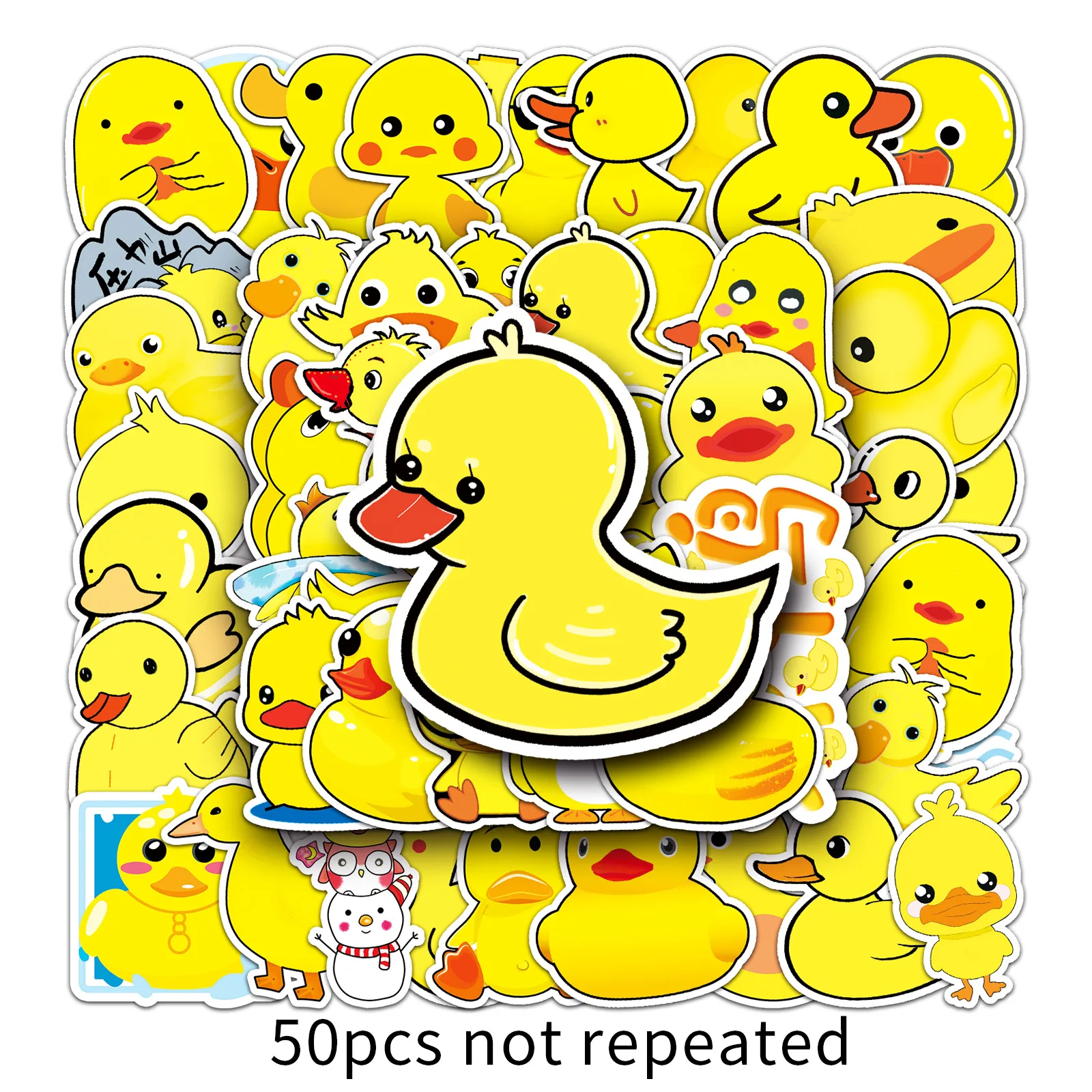 10/30/50PCS Yellow Duck Graffiti Stickers Cartoon Waterproof Stickers Skateboard Suitcase Decorative Stickers Wholesale