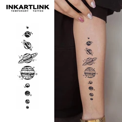 Planets temporary tattoo sticker, waterproof magic tattoo, lasts to 15 days fake tattoo, semi permanent tattoo