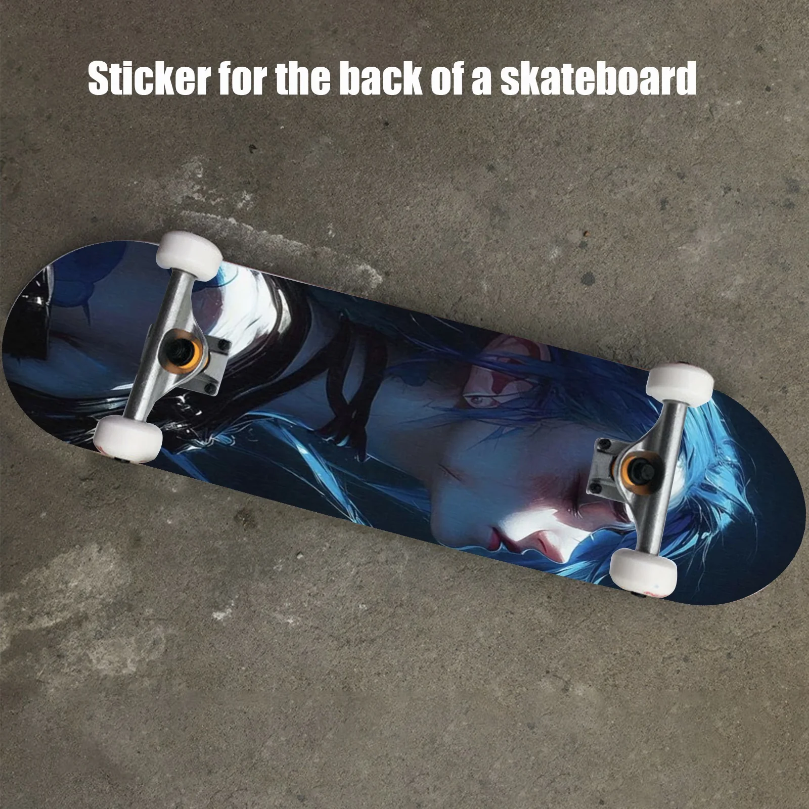 

Наклейка для скейтборда в стиле стрит-панк с мультяшным принтом «Грустный аниме-персонаж» — самоклеящаяся водонепроницаемая ПВХ-наклейка, подходит для различных поверхностей