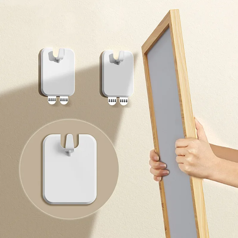 2pcs/Set No-Drill No-Nail Picture Hanging Hooks | Invisible Wall Hooks for Frames - Modern Plastic Hook for Home Decor, Photos