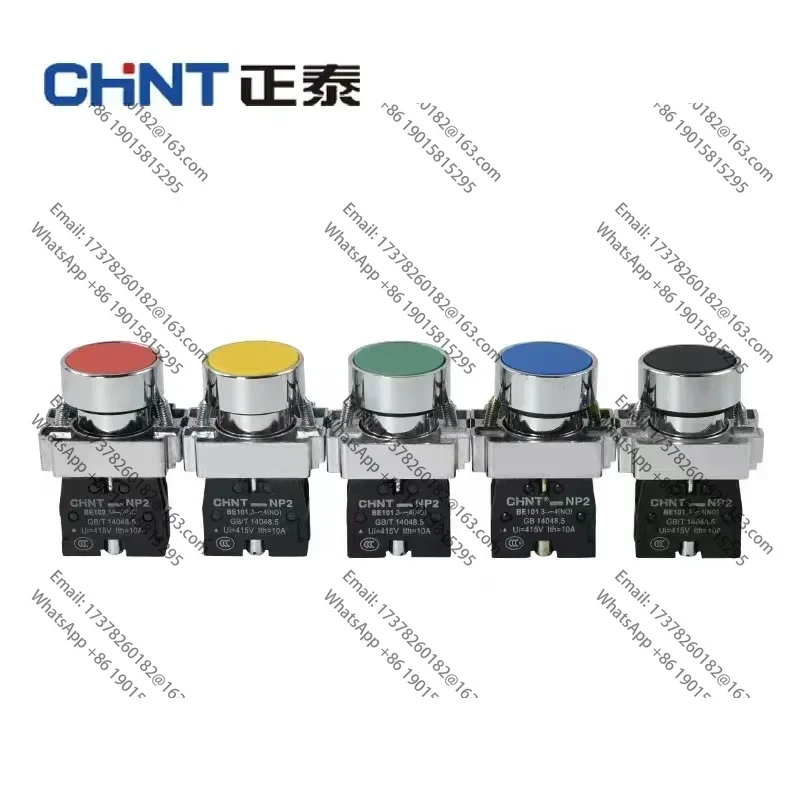 

CHINT NP2-BA31 42 BD 21 BD21.33 XB2-BA31 parada de emergencia NO NC rojo verde amarillo azul price of 5 pieces