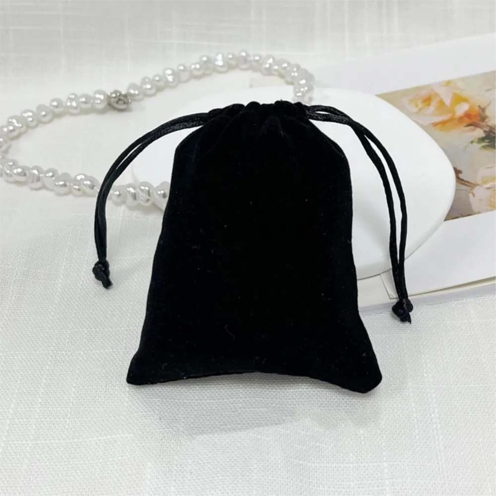 10Pcs/Lot Small Black Velvet Bags 7x9 9x12cm Charms Earrings Jewelry Packaging Pouch Wedding Drawstring Velvet Pouches Gift Bag
