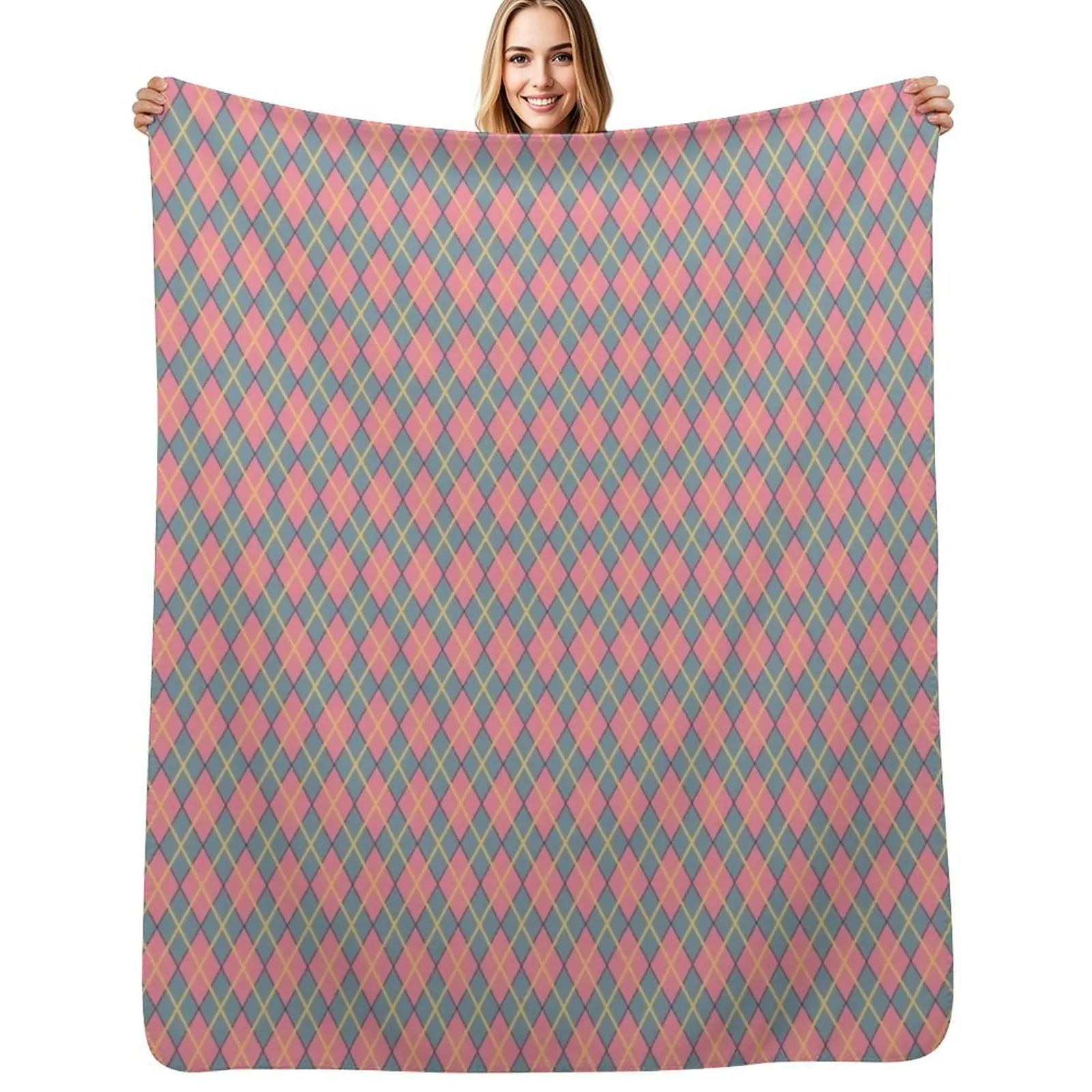 Howl's Argyle Throw Blanket Winter beds valentine gift ideas Plaid Sofa Decorative Beds for sofa Blankets