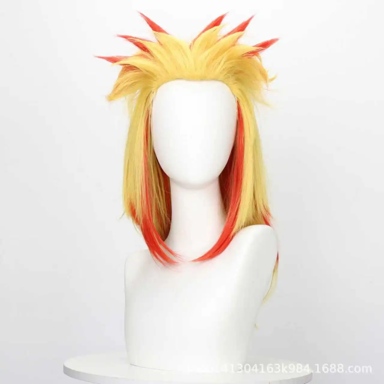 Perruque de Cosplay synthétique Anime Rengoku Kyoujurou, cheveux jaunes-rouges pour hommes et femmes, fête de carnaval d'halloween, accessoire de Costume de jeu de rôle