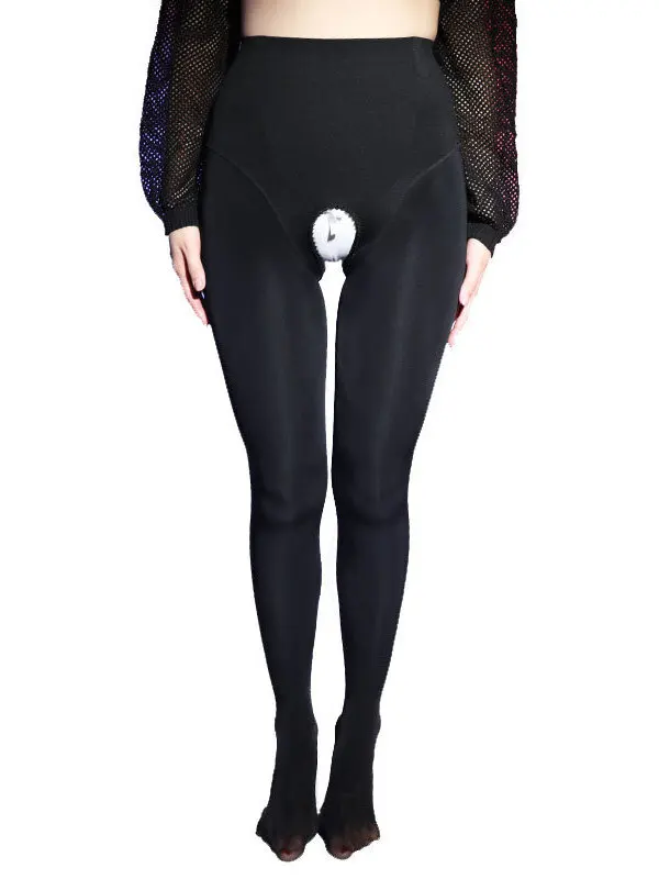 Leggings esotici in tinta unita semplici e comodi con apertura sul cavallo per le donne collant caldi in peluche sexy e autunnali e invernali 9jkp