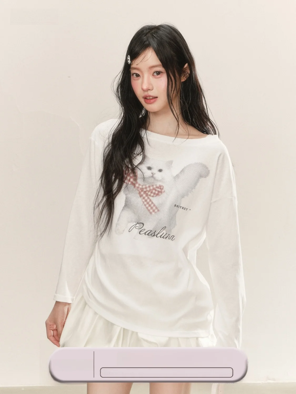 Peasluna Original Thin Pixel Style  Shoulder Lierre Sunshade Long Sleeve T-Shirt Summer Women Casual Print Loose Fit Cotto...