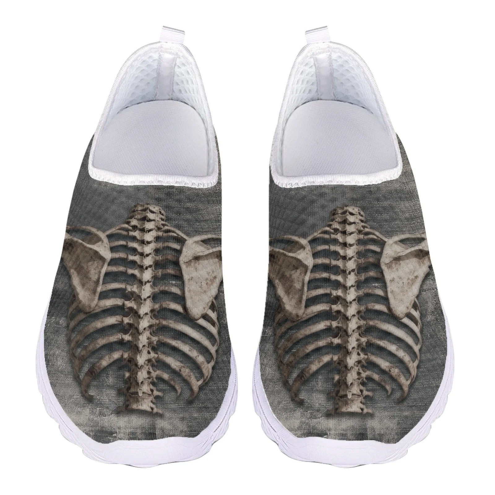 

Skeleton Print Summer Breathable Women Mesh Shoes Men‘s Sports Sneakers Running Training Shoes Non-Slip Loafers Slip On Flats