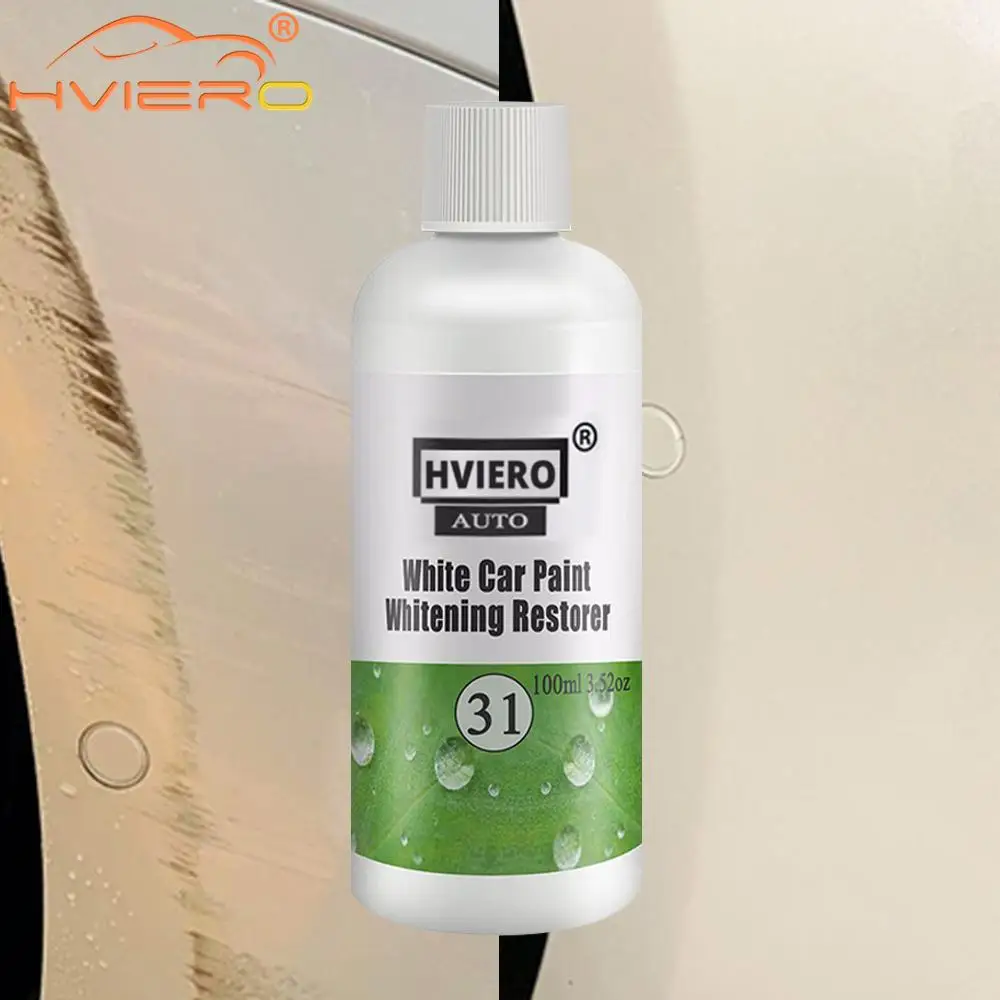 HVIERO 20ml-50ml-100ml Car Scratch Repair Agent White Paint Liquid Whitening Restorer Polishing Auto Cleaning Care Remove Stain