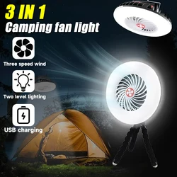 Multifunctional Camping Fan Light Solar And USB Charging Portable Wireless Ceiling Electric Fan with Power Bank LED Light Tripod