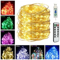 LED Strip Light Room Decor USB With Remote Copper Wire Decorative LED Christmas String Light Outdoor LED Fairy Lights 5M 10M 20M