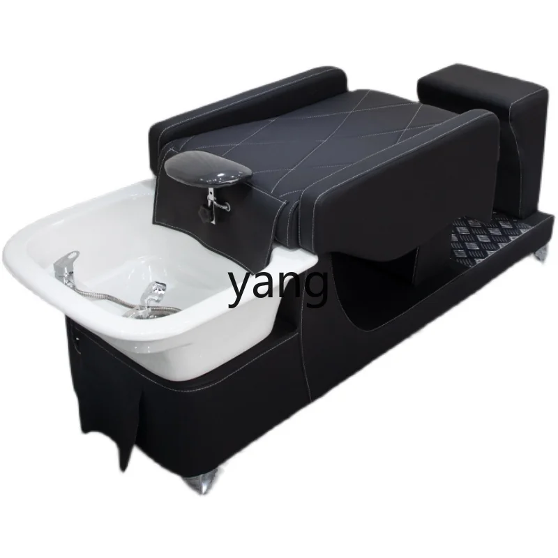 

Yjq Barber Shop Washing Bed for Hair Salon Hair Salon Ceramic Basin Massage Half Lying Flushing Bed Fashion