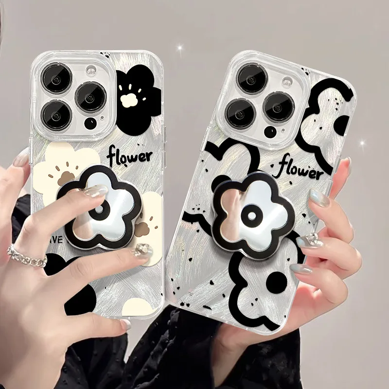 For iphone15 phone case iphone14pro Line Flower iphone15 promax stand iphone13 Feathered iphone12 Niche iphone11