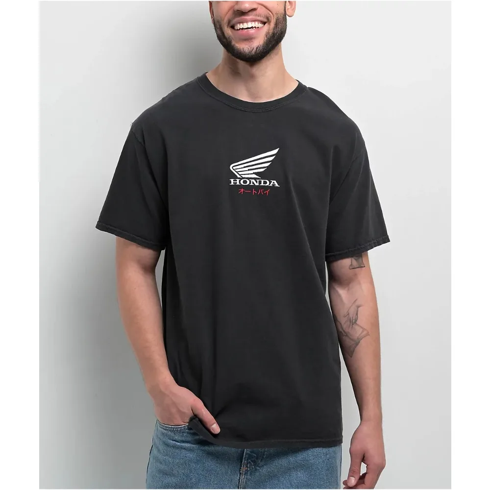 

Мужская и женская футболка Honda, новая летняя хлопковая футболка Honda, модный ретро-модный топ с короткими рукавами на весну и осень, мотоциклетный велосипедный топ