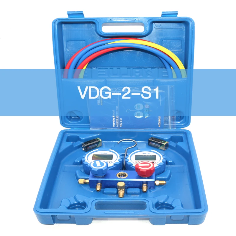 Refrigeration Tools Precision Digital Double Accurate Gauge Manifold Gauge VDG-2-S1 1/2 Electronic Fluorometer Pressure Gauge
