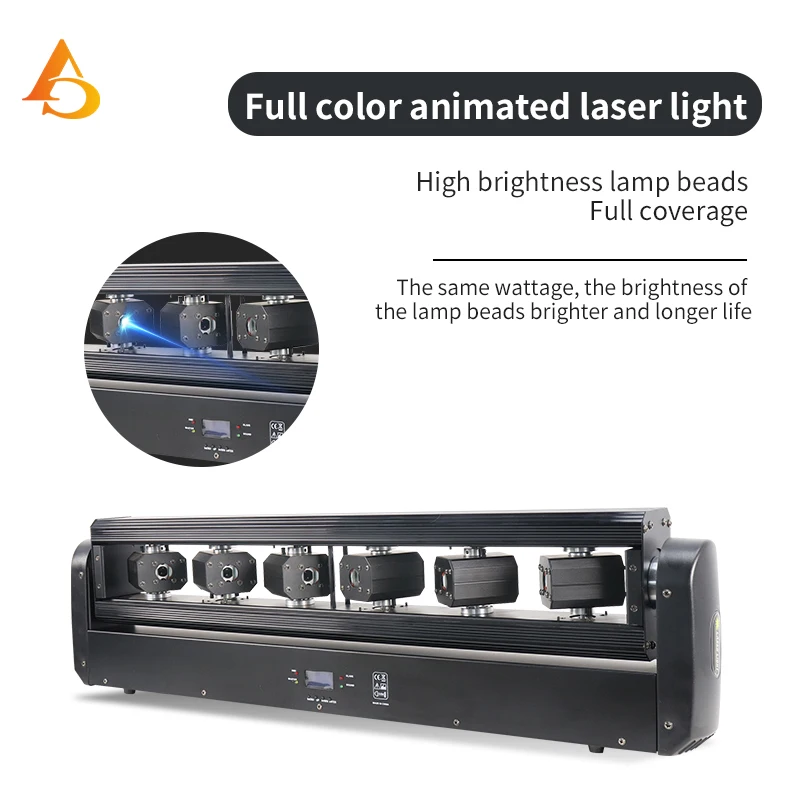 Imagem -03 - Rgb Moving Head Beam Laser Light 6x500mw Controle Dmx Eyes Bar Light Concerto dj Equipamento Profissional