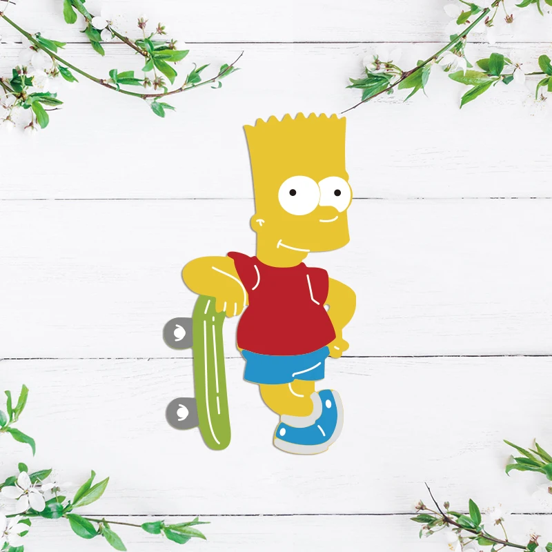 Disney The Simpsons Metal Cutting Dies Bart Simpson With Skateboard Diecut For DIY Scrapbook Cards Decorative Crafts New 2022