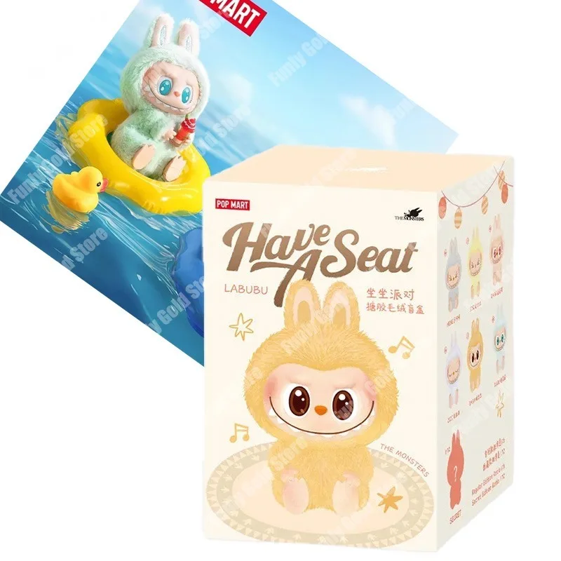 POPMART الوحوش LABUBU لديها مقعد سلسلة صندوق أعمى عمل الشكل معكرون V2 الجيل قلادة العصرية صندوق غامض اللعب