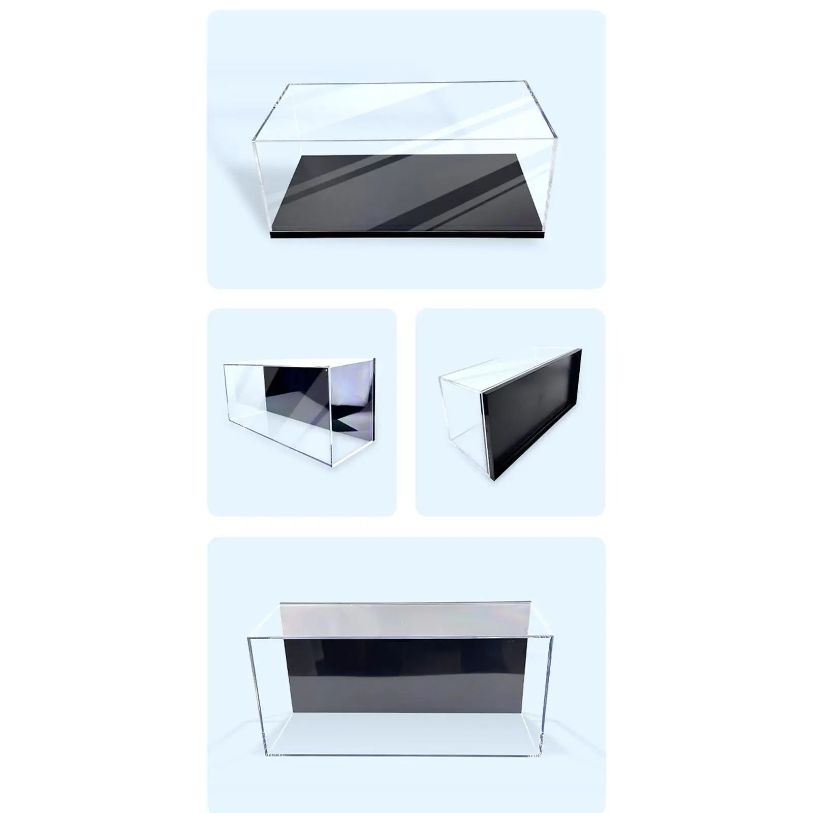 Acrylic Display Case Collection Display Stand Showcase Collectible Clear Protective with Base for 1:18 Vehicle Jewelry Dolls