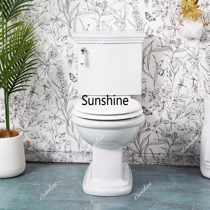 European retro split straight flush toilet floor row, household toilet slowly lowering water-saving small apartment