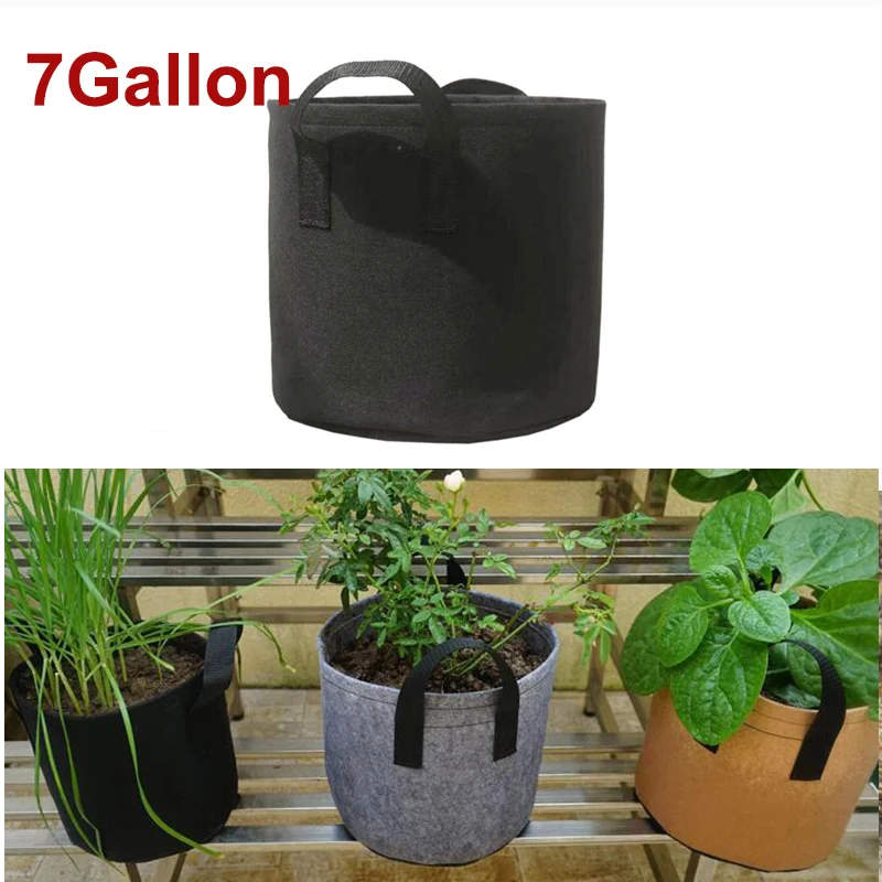 7 Gallon Plant Growing Bag flower grow pots 7gal potato tomato Seed gardenHandle Vegetable Fabric Eco-Friendly Garden Tools