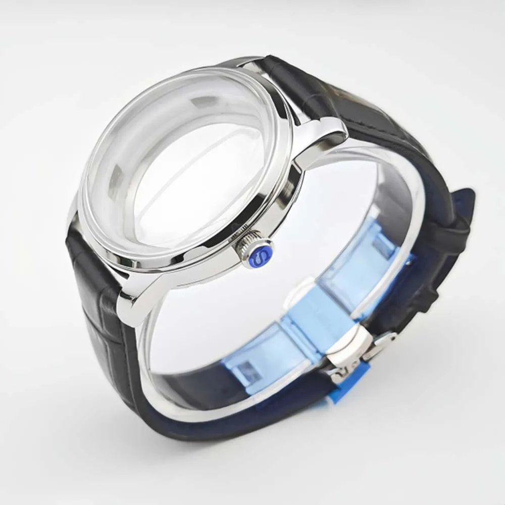 

39.5mm Watch Case + Leather Strap fit 35mm Dial Modification Watch Accessories for NH34/NH35/NH36/4R35A/4R36A Movement NH35 Case