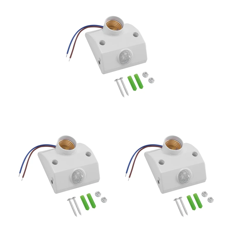 3X Base Socket IR Lamp Bulb Movement Detector