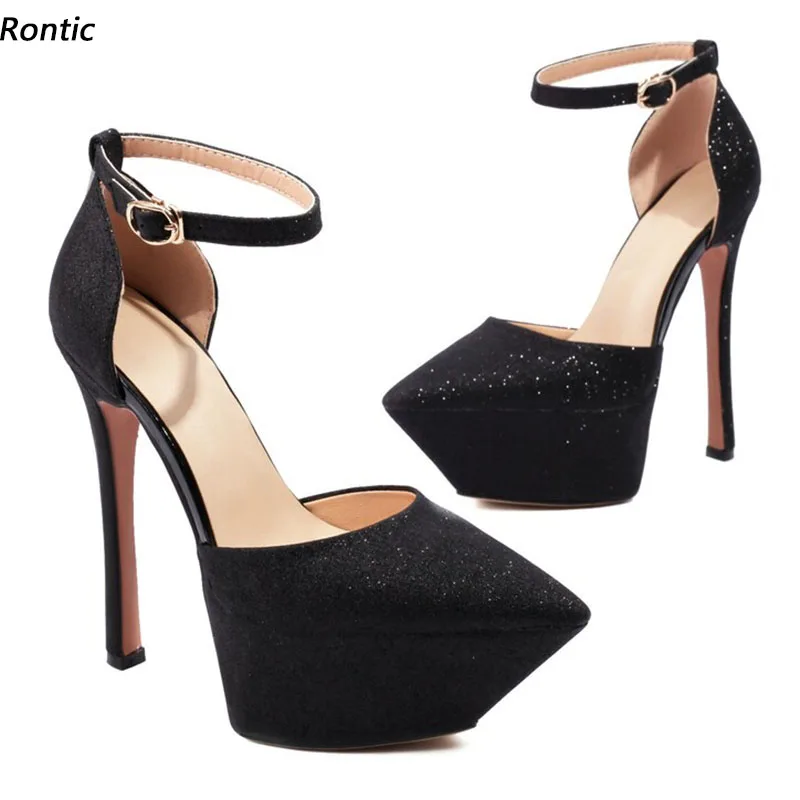

Rontic New Arrival Women Spring Pumps Sedxy Thin High Heels Pointed Toe Beautiful Red Silver Party Shoes US Size 3-10.5