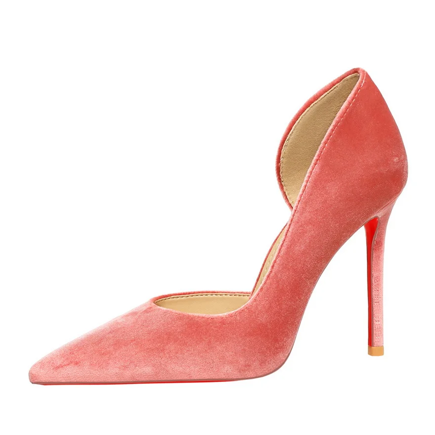 Kobiety seksowna strona wycięcia cienkie buty koreański Pointy Toe moda płytkie kobieta pompy wysokie szpilki buty ślubne damskie