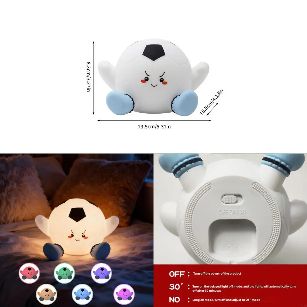 62KD Color Change Night Light Bedside Lamp Silicone Night Light Desk Lamp Enduring